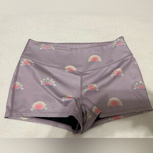 Free People Movement Running Shorts old rose color with lotus print